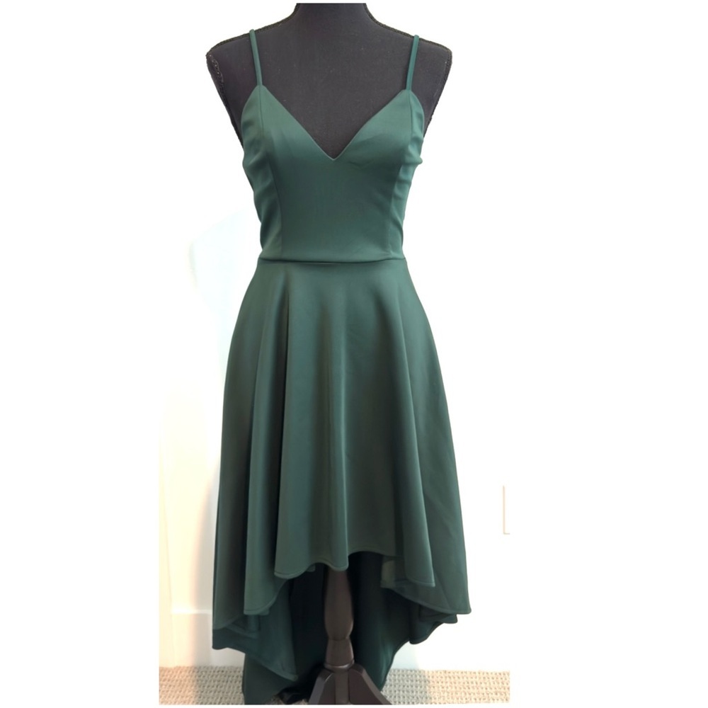 Lux Wave NWT Emerald Green High Low Dress S - Picture 3 of 16